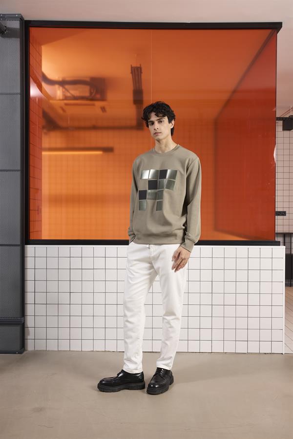 GMG Firenze-Bisiklet Yaka Baskılı Regular Fit Erkek Sweatshirt-SWEATSHIRT-2-Milagron.com