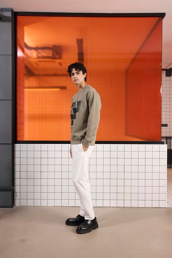 GMG Firenze-Bisiklet Yaka Baskılı Regular Fit Erkek Sweatshirt-SWEATSHIRT-3-Milagron.com