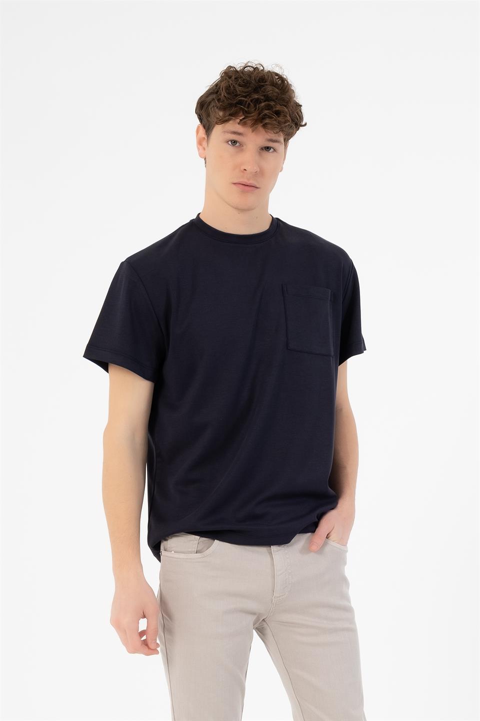 GMG Firenze-Bisiklet Yaka Cepli Modal T-Shirt-T-Shirts-13-Milagron.com