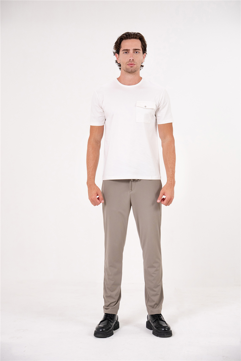 Bisiklet Yaka Cepli Regular Erkek T-Shirt
