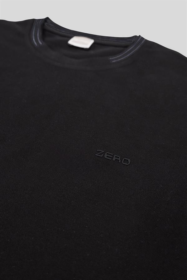 Bisiklet Yaka Çizgi Detaylı Pike T-Shirt