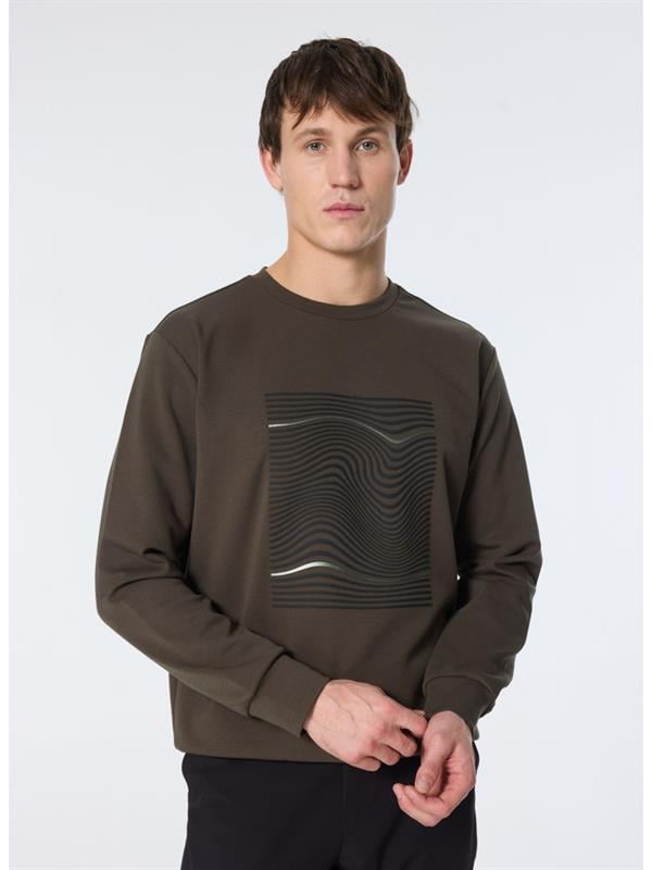 GMG Firenze-Bisiklet Yaka Dalga Baskılı Erkek Sweatshirt-SWEATSHIRT-2-Milagron.com