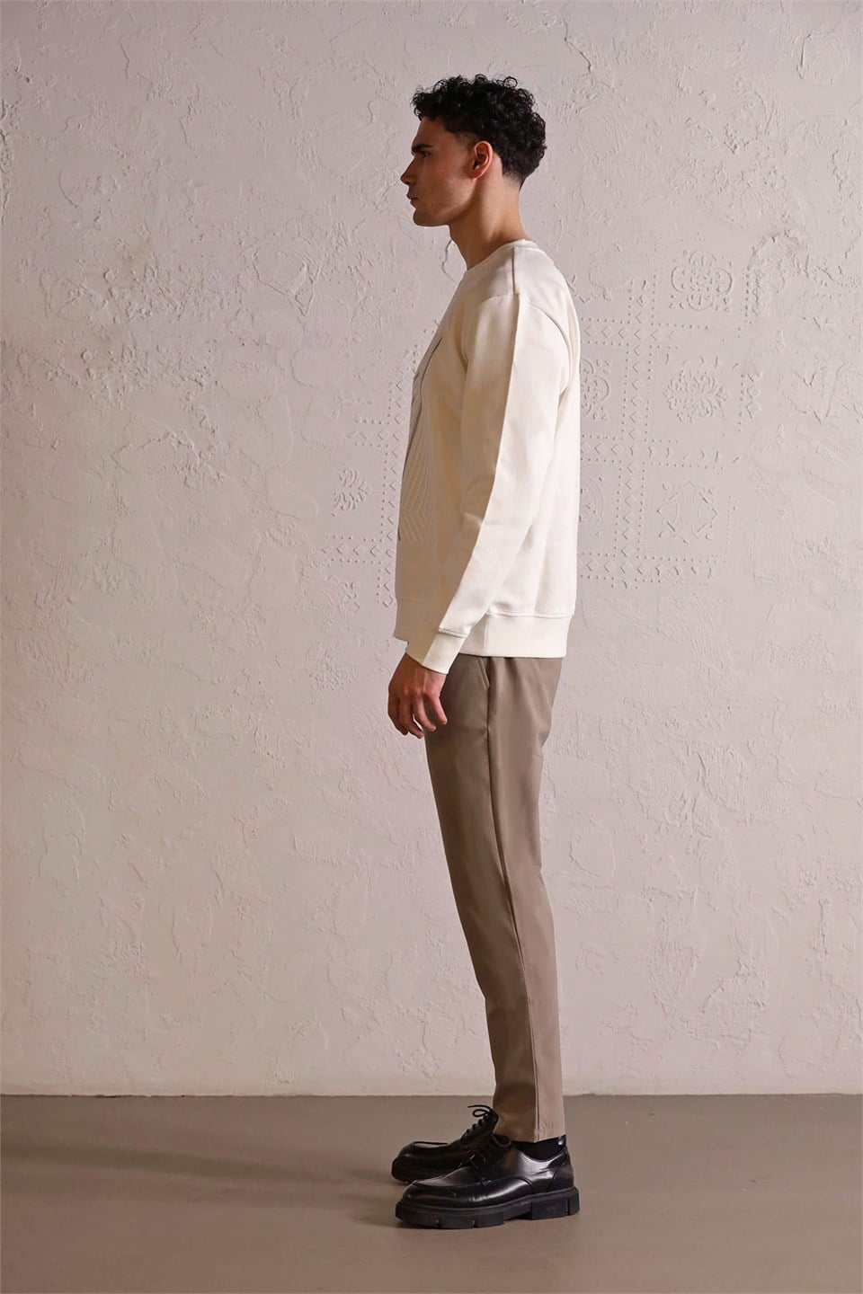 GMG Firenze-Bisiklet Yaka Geometrik Baskılı Erkek Sweatshirt-Winter'26-2-Milagron.com