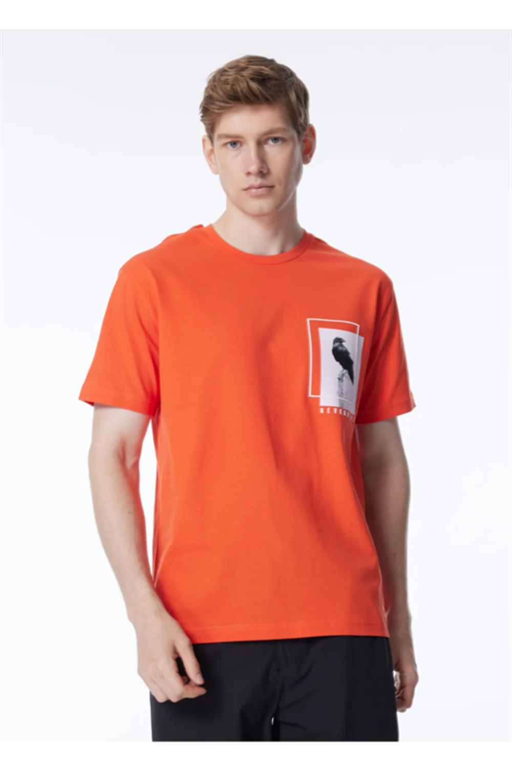 GMG Firenze-Bisiklet Yaka Göğsü Baskılı %100 Pamuk Oversize T-Shirt-T-Shirts-1-Milagron.com