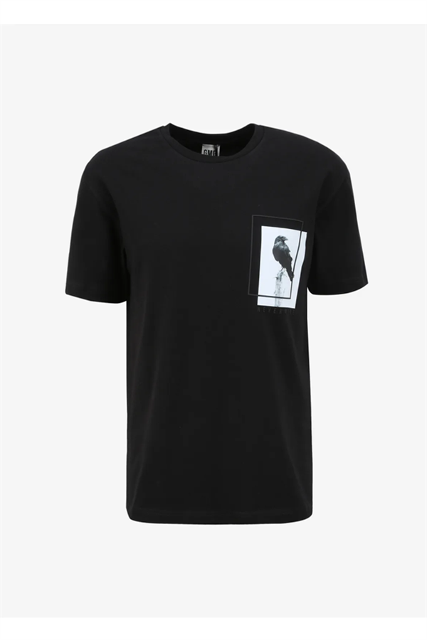 GMG Firenze-Bisiklet Yaka Göğsü Baskılı %100 Pamuk Oversize T-Shirt-T-Shirts-7-Milagron.com