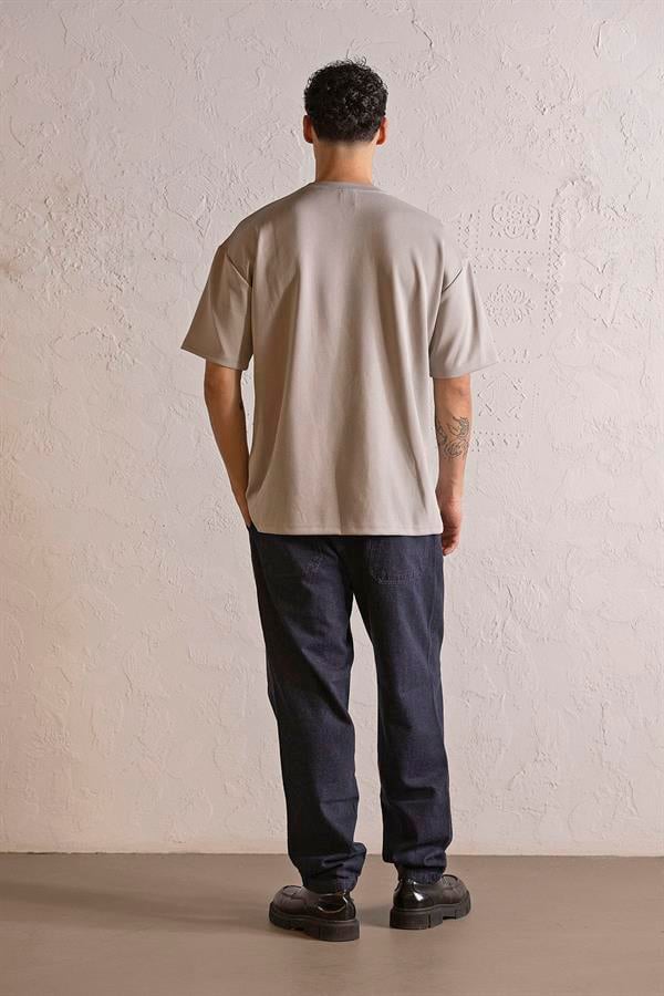GMG Firenze-Bisiklet Yaka Invisible Baskılı Oversize Erkek T Shirt-KISA KOL-7-Milagron.com