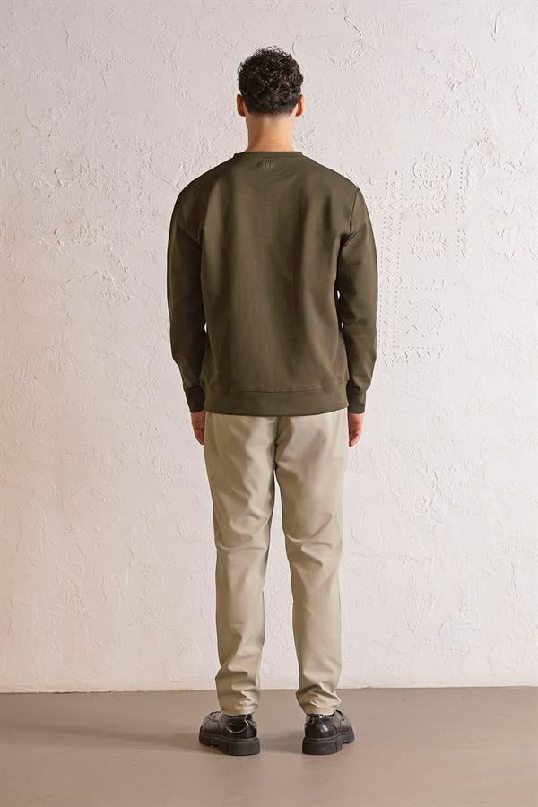 GMG Firenze-Bisiklet Yaka Kabartma Baskılı Erkek Sweatshirt-SWEATSHIRT-3-Milagron.com