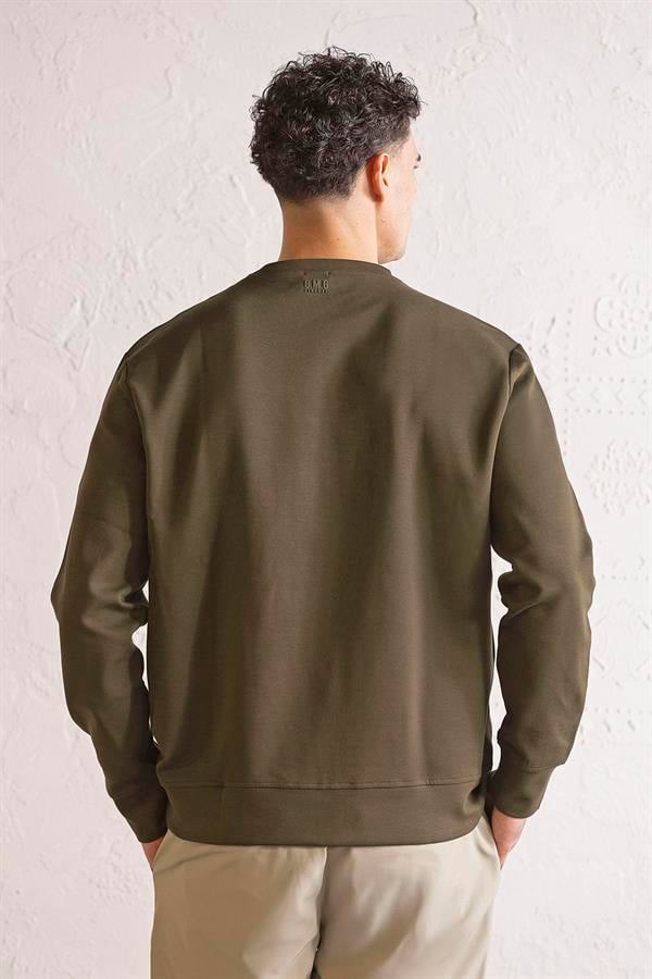 GMG Firenze-Bisiklet Yaka Kabartma Baskılı Erkek Sweatshirt-SWEATSHIRT-5-Milagron.com