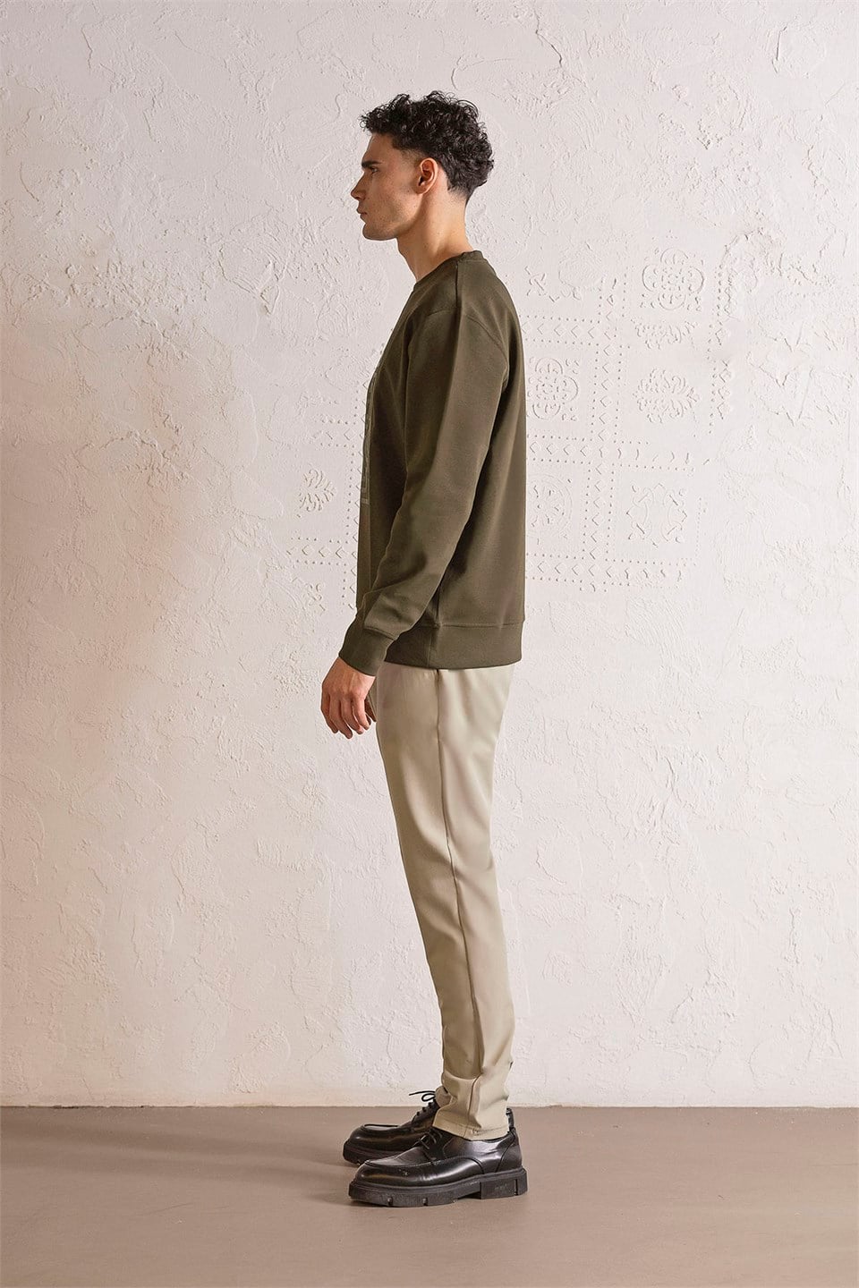 GMG Firenze-Bisiklet Yaka Kabartma Baskılı Erkek Sweatshirt-Winter'26-2-Milagron.com