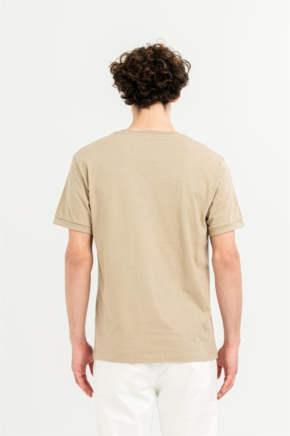 Bisiklet Yaka Kol Ucu Duble %100 Pamuk Slim Fit Erkek T-Shirt