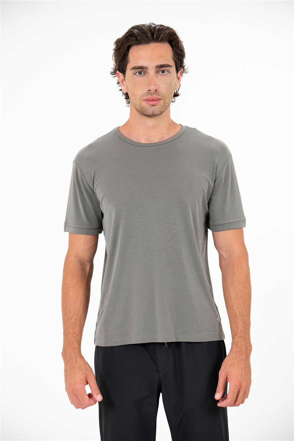 Bisiklet Yaka Kol Ucu Duble Erkek T-Shirt