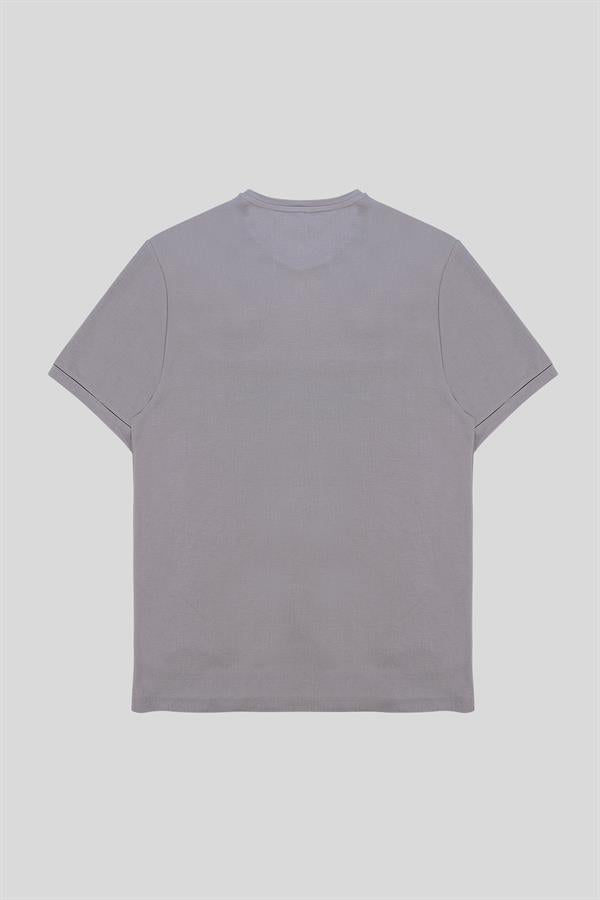 Bisiklet Yaka Logo Detaylı Erkek T-Shirt