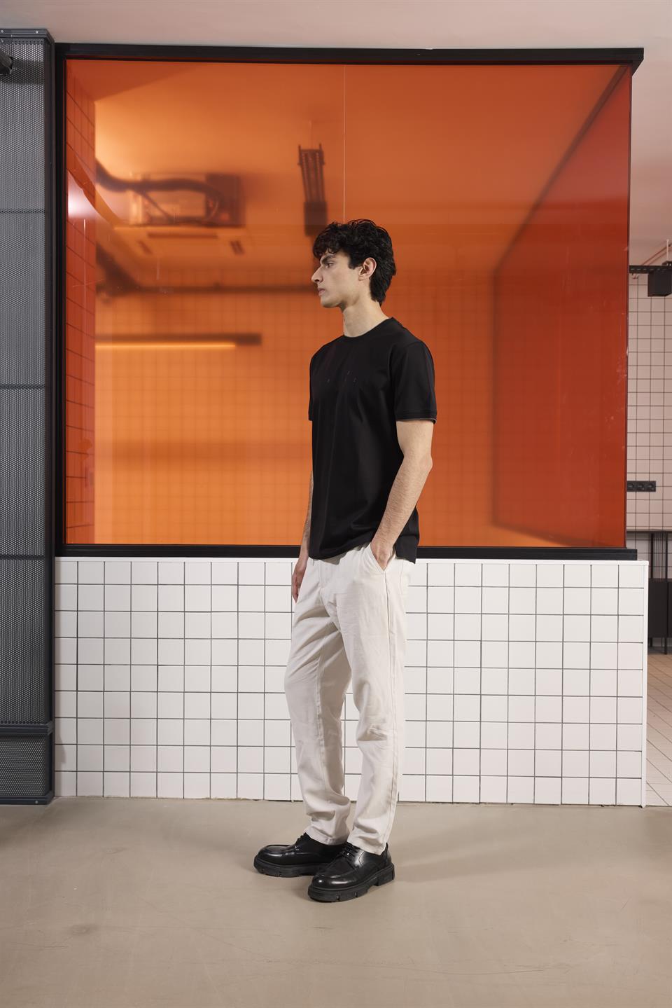 Bisiklet Yaka Merserize Slim Fit Erkek T-Shirt