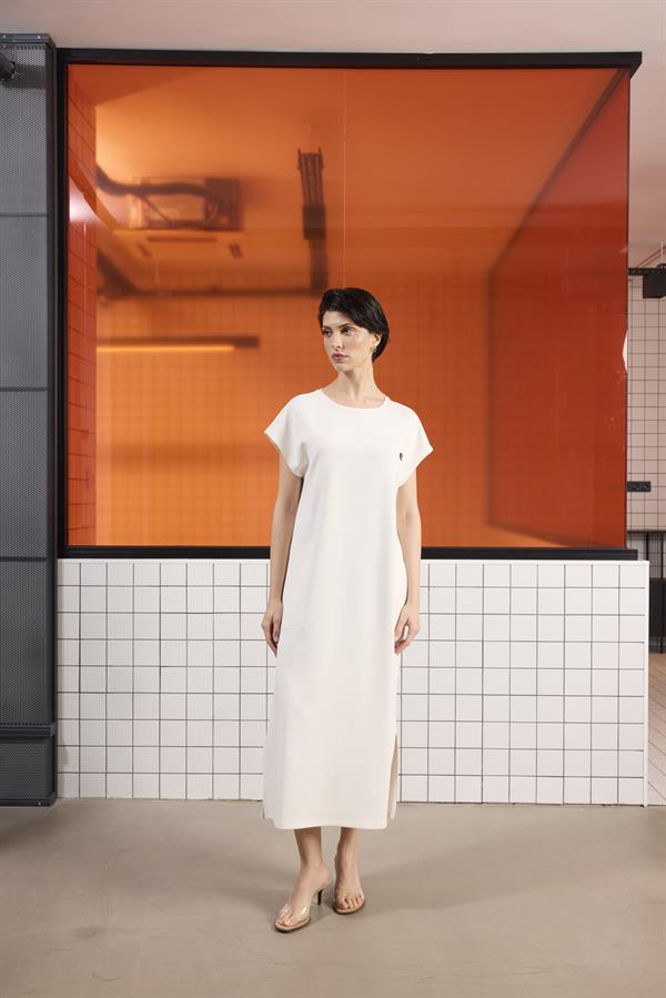 GMG Firenze-Bisiklet Yaka Modal Uzun Kadın Elbise-Elbise-2-Milagron.com