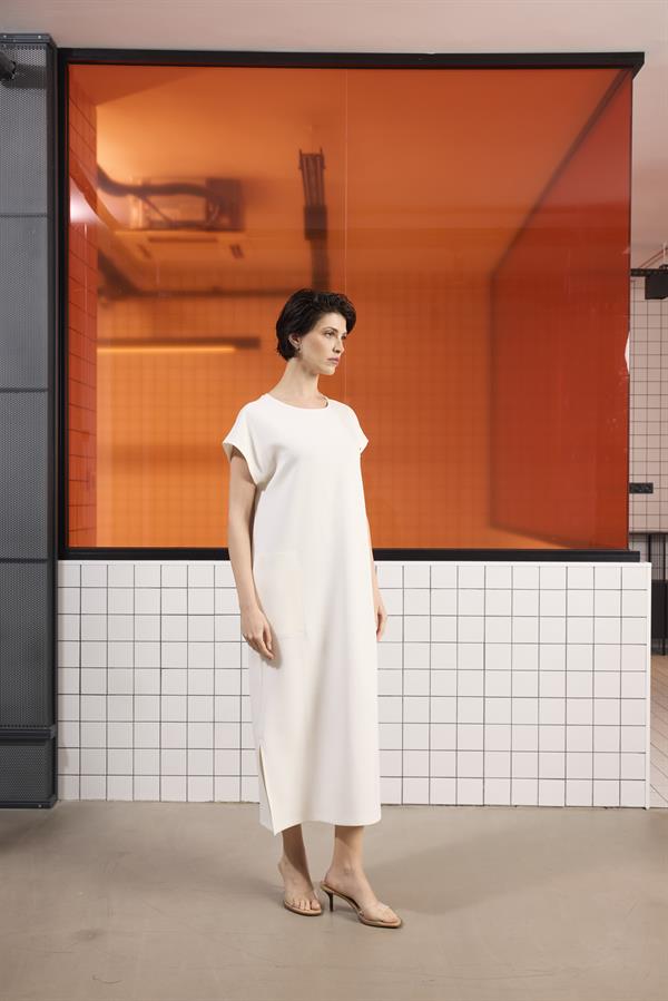 GMG Firenze-Bisiklet Yaka Modal Uzun Kadın Elbise-Elbise-3-Milagron.com