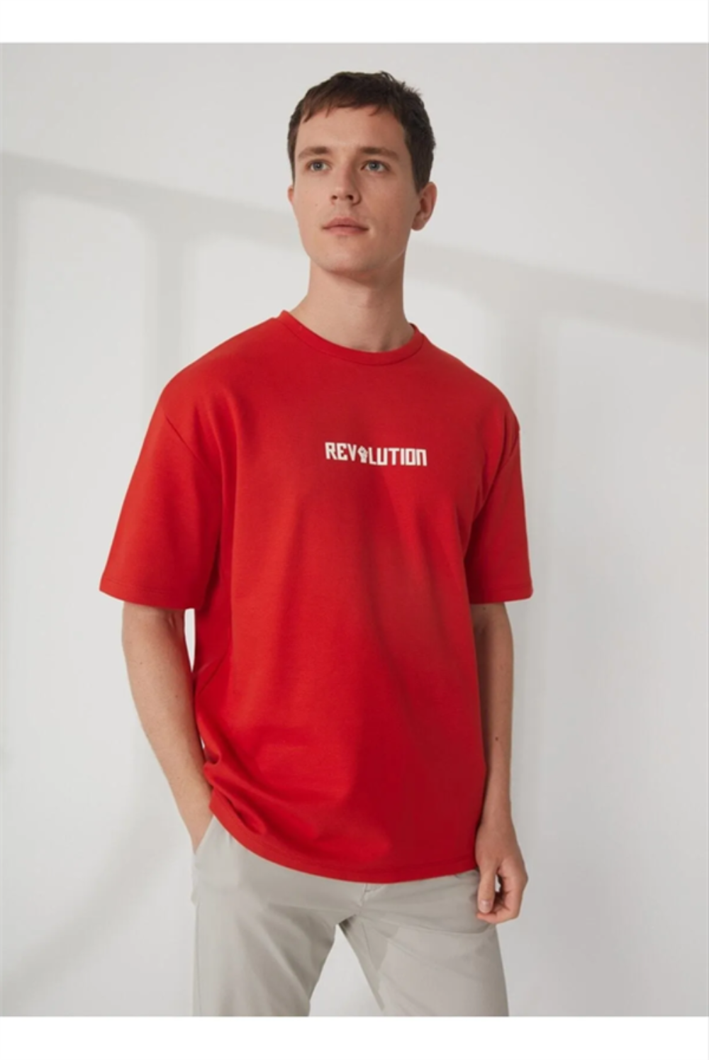 GMG Firenze-Bisiklet Yaka Oversize Baskılı-T-Shirts-1-Milagron.com