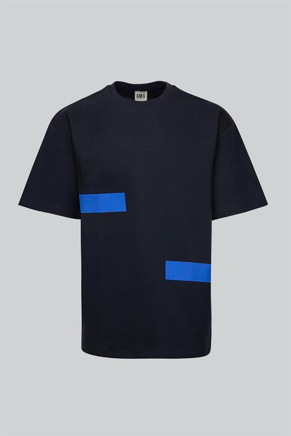 GMG Firenze-Bisiklet Yaka Şerit Flexi Baskılı Oversize Tshirt-T-Shirts-1-Milagron.com