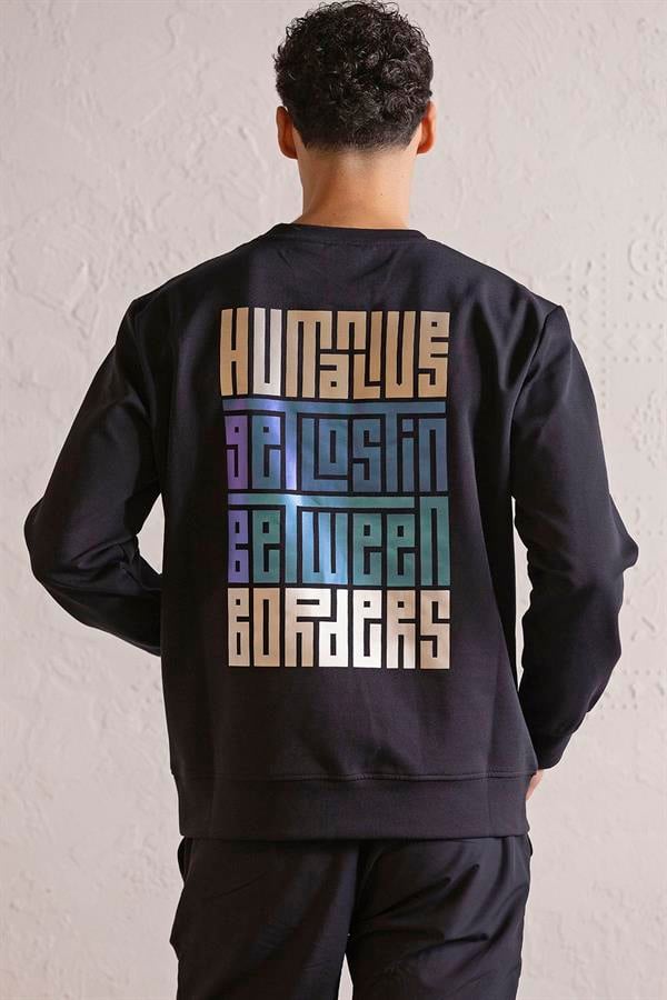 GMG Firenze-Bisiklet Yaka Sırtı Ve Göğsü Baskılı Erkek Sweatshirt-SWEATSHIRT-10-Milagron.com