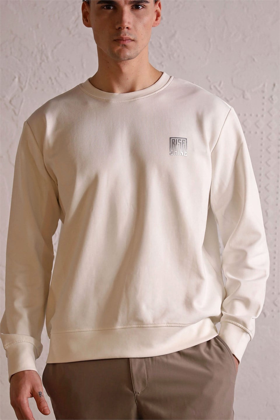 GMG Firenze-Bisiklet Yaka Sırtı Ve Göğsü Baskılı Erkek Sweatshirt-Sweatshirts & Hoodies-4-Milagron.com