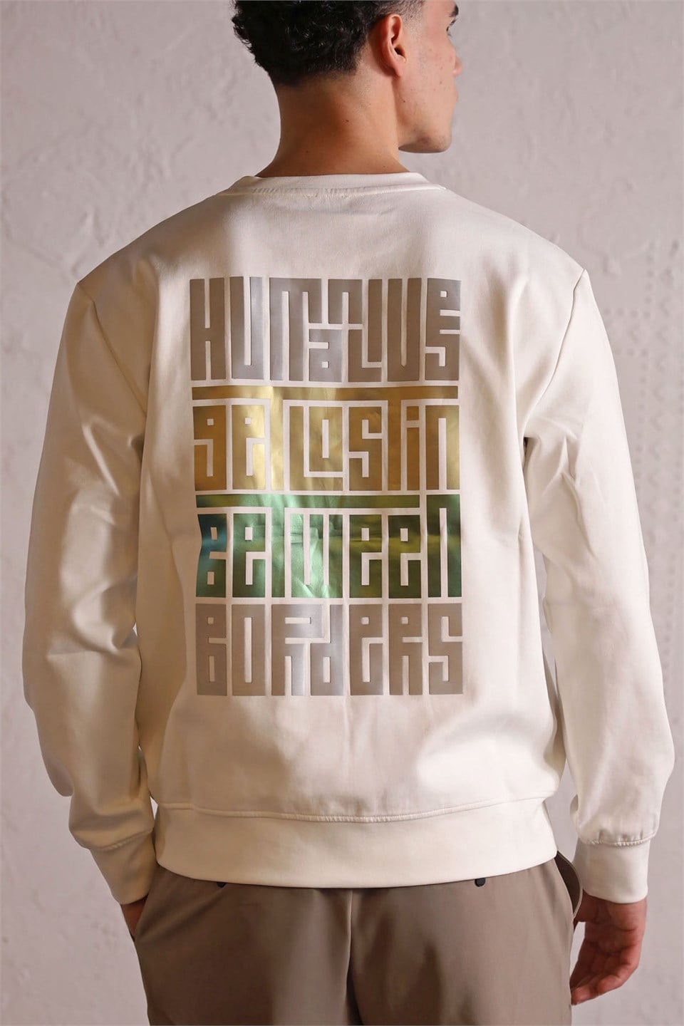 GMG Firenze-Bisiklet Yaka Sırtı Ve Göğsü Baskılı Erkek Sweatshirt-Sweatshirts & Hoodies-5-Milagron.com