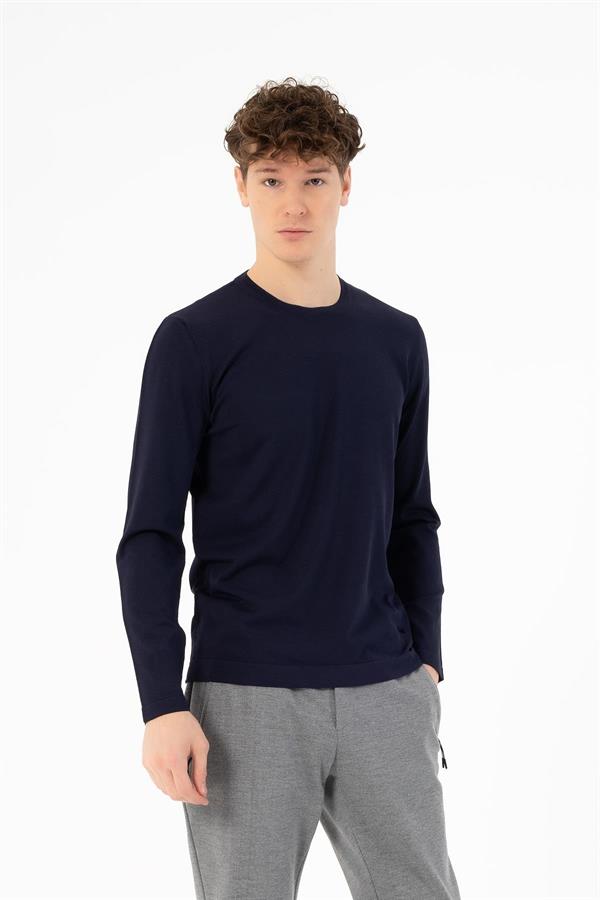 Bisiklet Yaka Slim Fit Basic Erkek Kazak