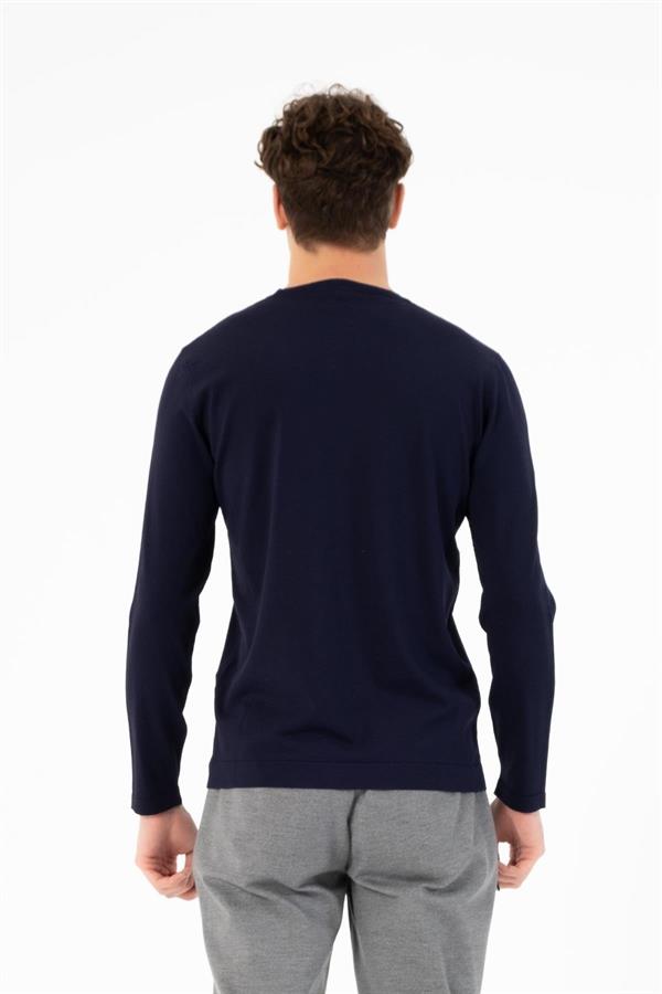 Bisiklet Yaka Slim Fit Basic Erkek Kazak