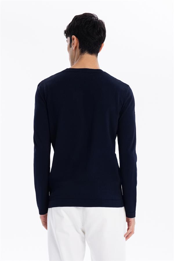 Bisiklet Yaka Slim Fit Basic Erkek Triko Kazak