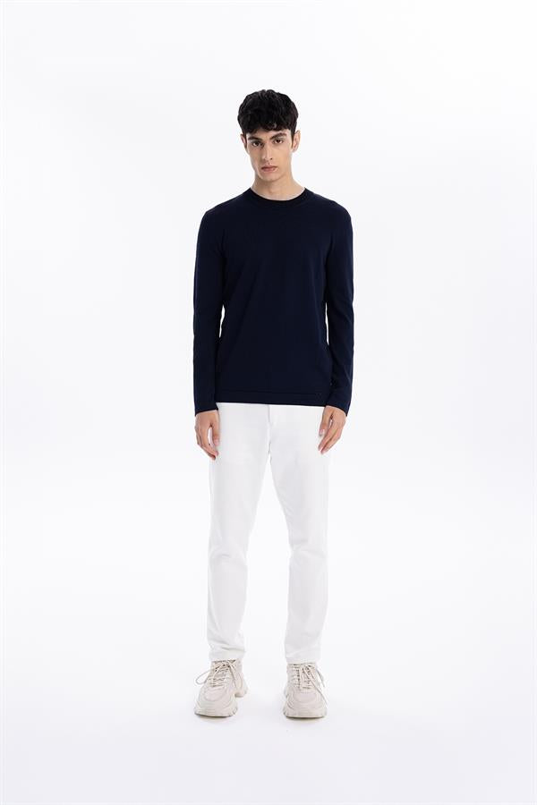 Bisiklet Yaka Slim Fit Basic Erkek Triko Kazak