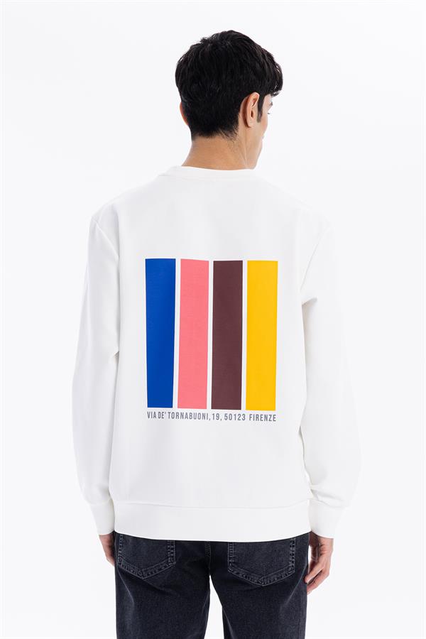 GMG Firenze-Bisiklet Yaka Slim Fit Baskılı Erkek Sweatshirt-SWEATSHIRT-4-Milagron.com