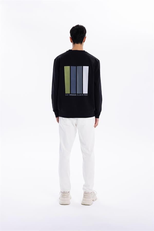 GMG Firenze-Bisiklet Yaka Slim Fit Baskılı Erkek Sweatshirt-SWEATSHIRT-9-Milagron.com
