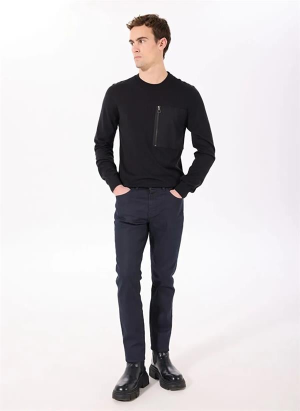 GMG Firenze-Bisiklet Yaka Slim Fit Fermuar Ve Garni Detaylı Erkek Kazak-KAZAK-4-Milagron.com