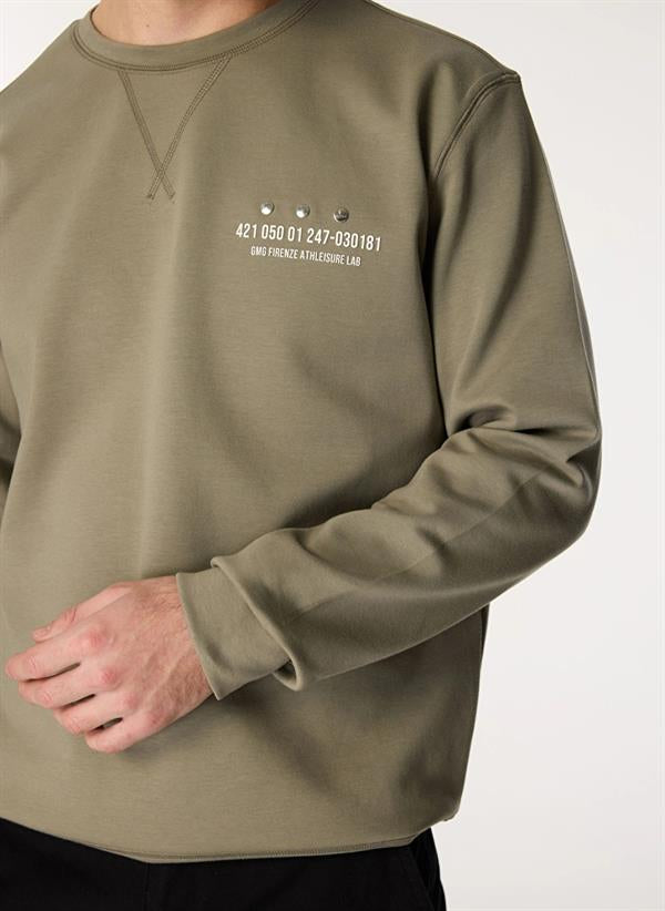 GMG Firenze-Bisiklet Yaka Sol Göğüs Üzeri Baskılı Erkek Sweatshirt-Sweatshirts & Hoodies-3-Milagron.com