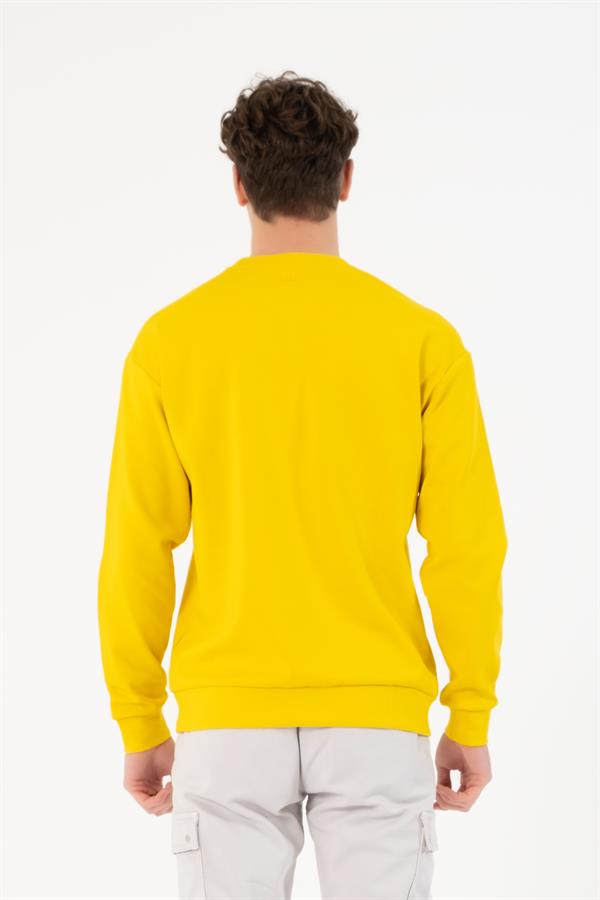 Bisiklet Yaka Zero Baskılı Erkek Sweatshirt