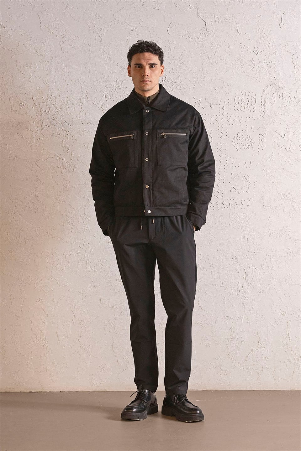 GMG Firenze-Çıtçıt Tasarımlı Cepleri Fermuarlı Erkek Mont-PARKA-1-Milagron.com