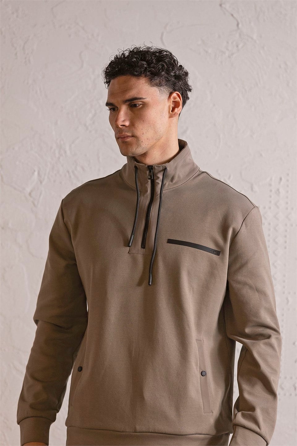 GMG Firenze-Dik Yaka Fermuar Ve Çıtçıt Detaylı Erkek Sweatshirt-Sweatshirts & Hoodies-5-Milagron.com