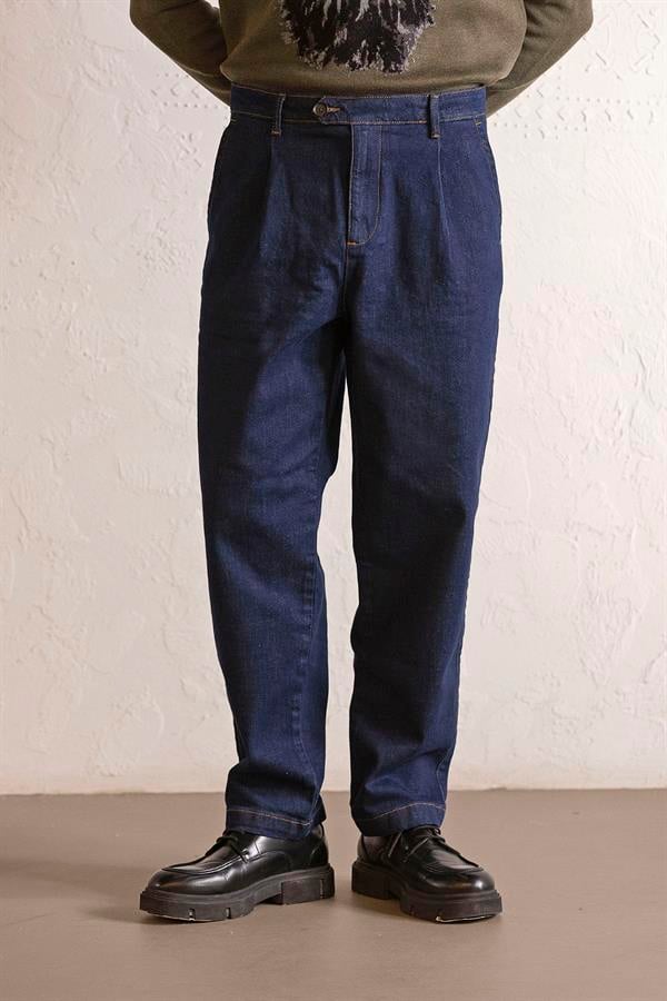 GMG Firenze-Gusto Detaylı Baggy Fit Denim Erkek Pantolon-PANTOLON-1-Milagron.com