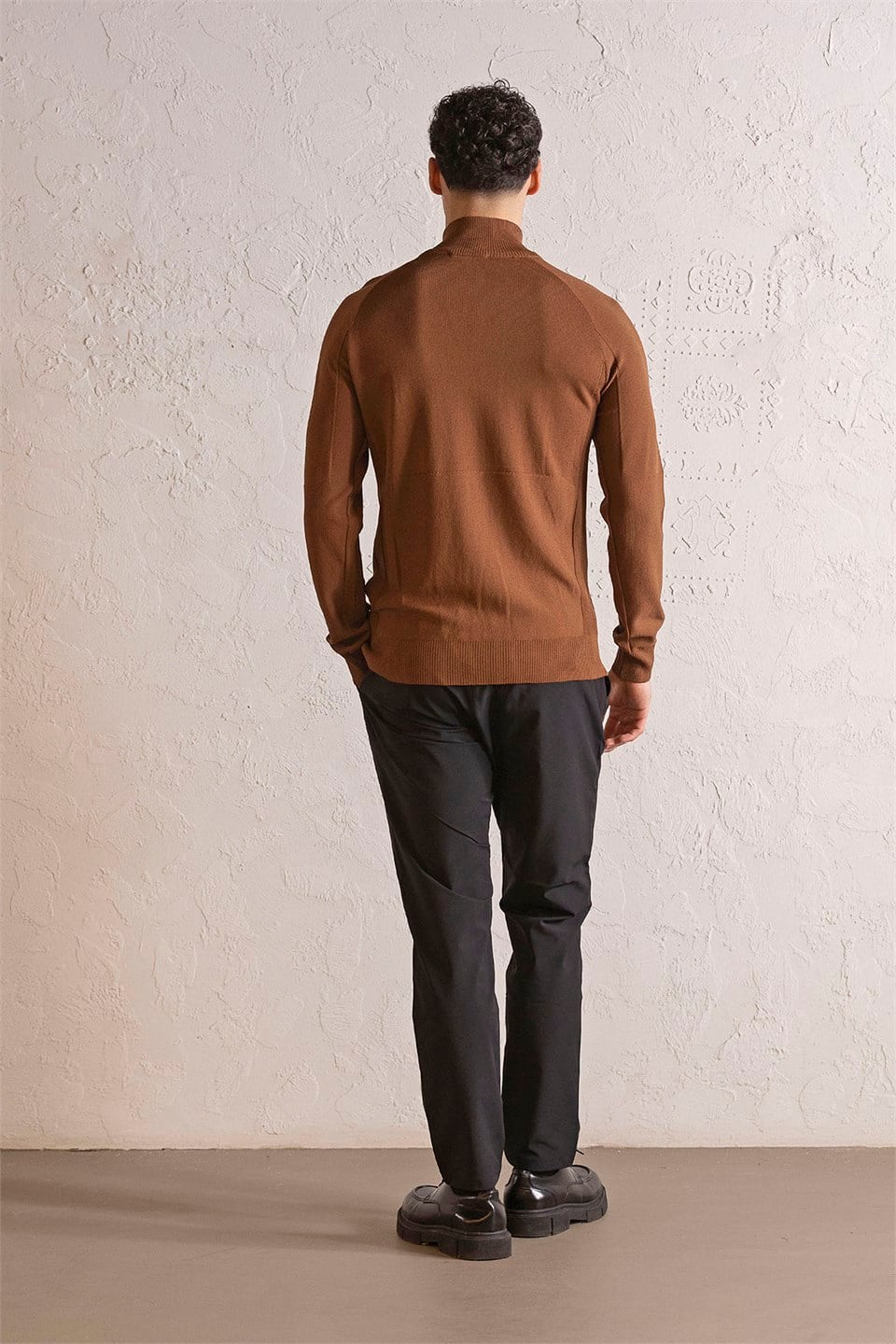 GMG Firenze-Dik Yaka Fermuarlı Reglan Kol Erkek Kazak-Kazak & Triko-4-Milagron.com