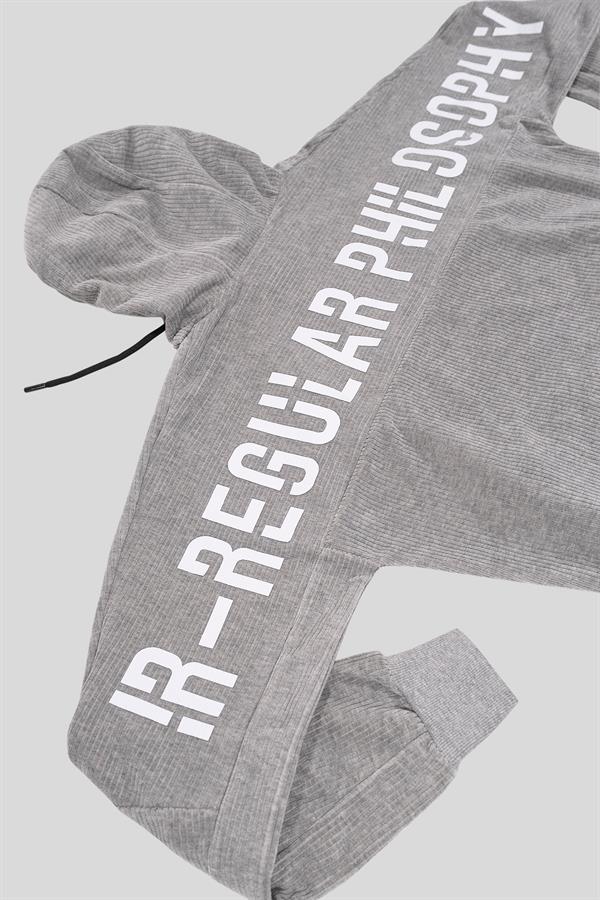 GMG Firenze-Kapüşonlu Baskı Detaylı Kadife Erkek Sweatshirt-SWEATSHIRT-8-Milagron.com