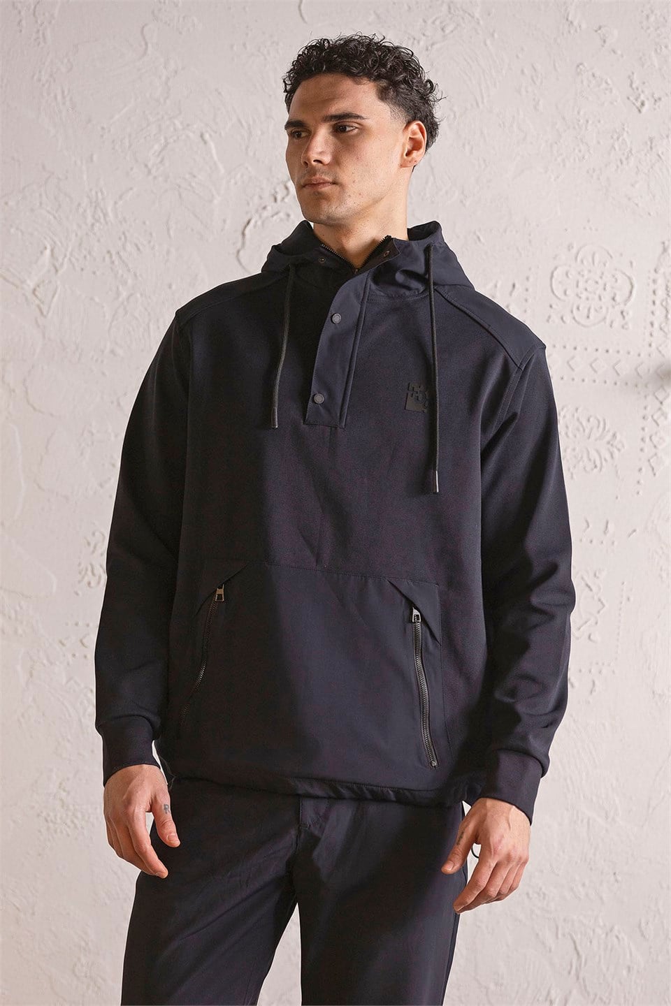 GMG Firenze-Kapüşonlu Çıtçıt Ve Fermuar Detaylı Kanguru Cepli Erkek Sweatshirt-Winter'26-4-Milagron.com
