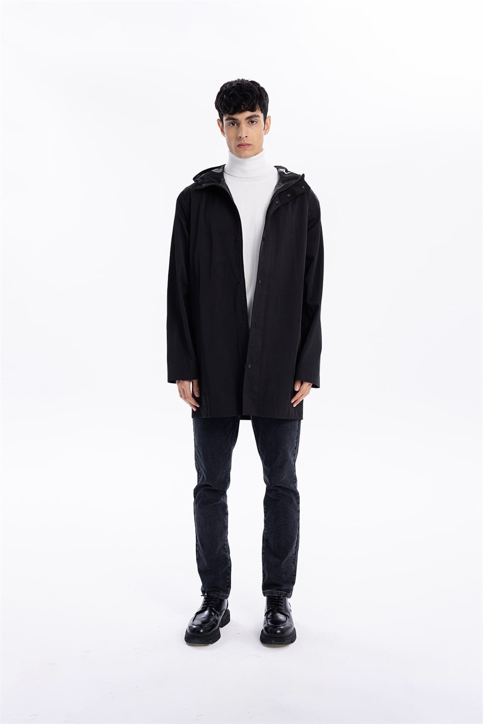 GMG Firenze-Kapüşonlu Çıtçıt Ve Fermuar Kapamalı Erkek Trench-Winter'26-5-Milagron.com