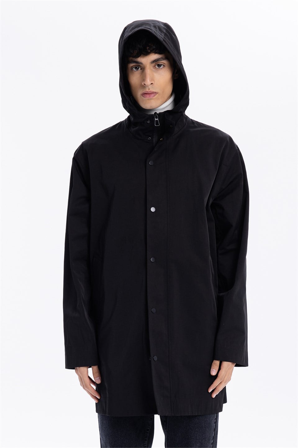 GMG Firenze-Kapüşonlu Çıtçıt Ve Fermuar Kapamalı Erkek Trench-Winter'26-3-Milagron.com