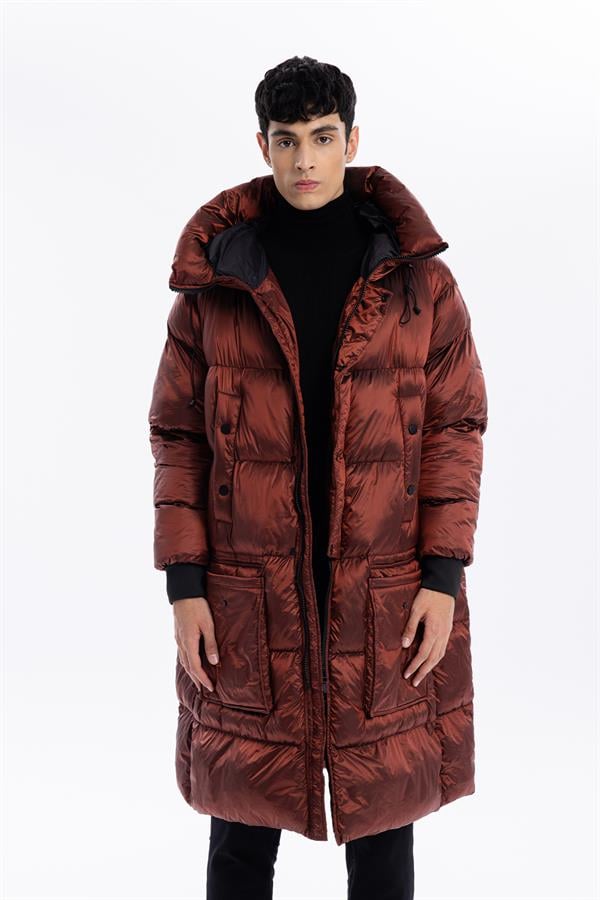 GMG Firenze-Kapüşonlu Uzun Casual Erkek Kaban-MONT-1-Milagron.com