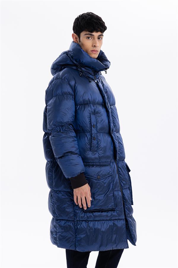 GMG Firenze-Kapüşonlu Uzun Casual Erkek Kaban-MONT-8-Milagron.com