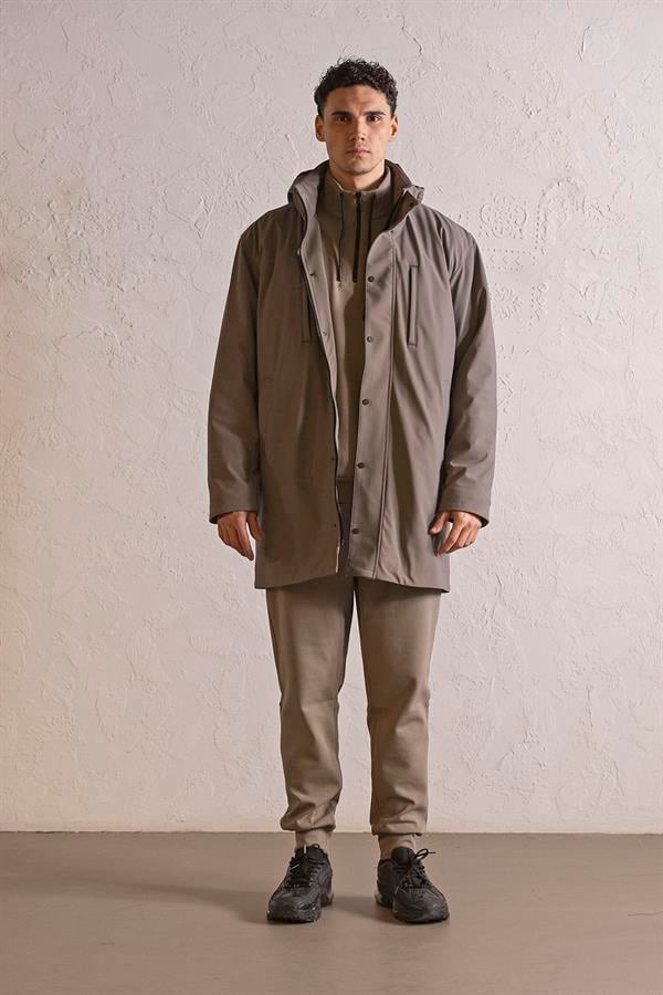 GMG Firenze-Kapüşonlu çıtçıt Detaylı Casual Erkek Kaban-KABAN-1-Milagron.com