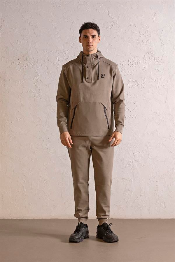 GMG Firenze-Kapüşonlu çıtçıt Ve Fermuar Detaylı Kanguru Cepli Erkek Sweatshirt-SWEATSHIRT-1-Milagron.com