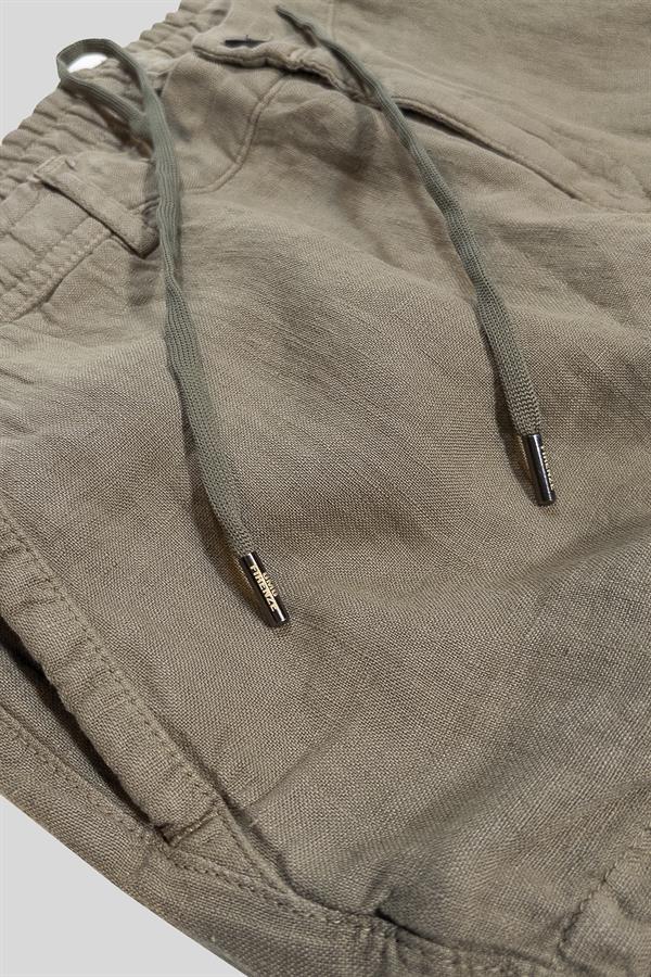 GMG Firenze-Kargo Model %100 Keten Erkek şort-Şort-10-Milagron.com