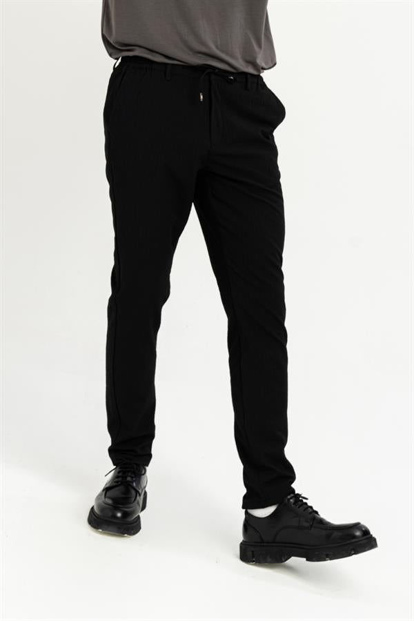 GMG Firenze-Kemeri Lastiki Arka Cebi Tek Fleto Teknik Jogger Slim Fit Erkek Pantolon-Pantolon-2-Milagron.com