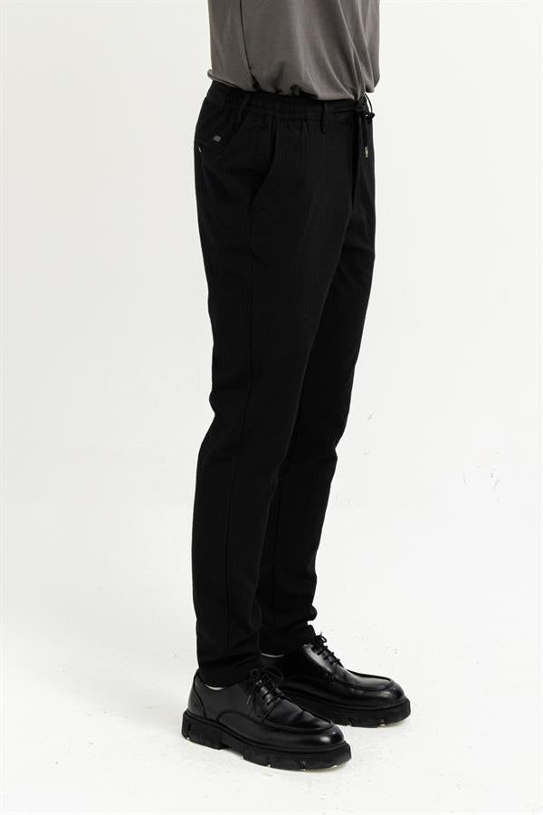 GMG Firenze-Kemeri Lastiki Arka Cebi Tek Fleto Teknik Jogger Slim Fit Erkek Pantolon-Pantolon-3-Milagron.com