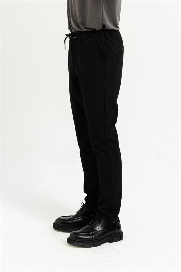 GMG Firenze-Kemeri Lastiki Arka Cebi Tek Fleto Teknik Jogger Slim Fit Erkek Pantolon-Pantolon-4-Milagron.com