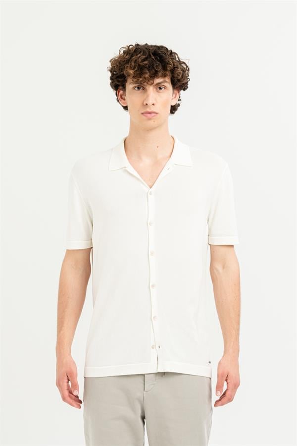 GMG Firenze-Kısa Kollu Slim Fit Triko Erkek Gömlek-Summer'25-1-Milagron.com